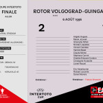 CDL 96-97 Coupe Intertoto finale Rotor Volvograd-Guingamp